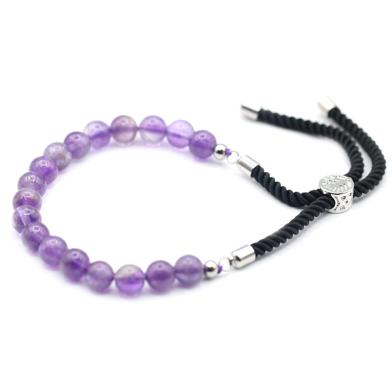 925 versilbertes Damen Edelsteinarmband-Amethyst - Gentiuss