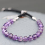 925 versilbertes Damen Edelsteinarmband-Amethyst - Gentiuss