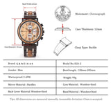 Chronograph Armbanduhr Holz & Edelstahl