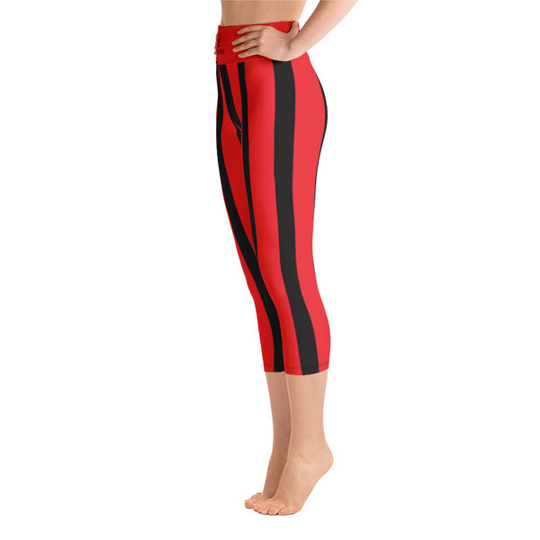 Rot-Schwarz Streifen-Leggings - Gentiuss