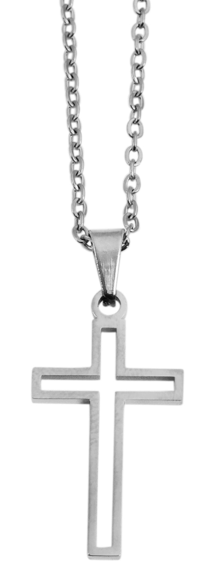 Unisex Edelstahlkette mit Kreuz Anhänger - Gentiuss