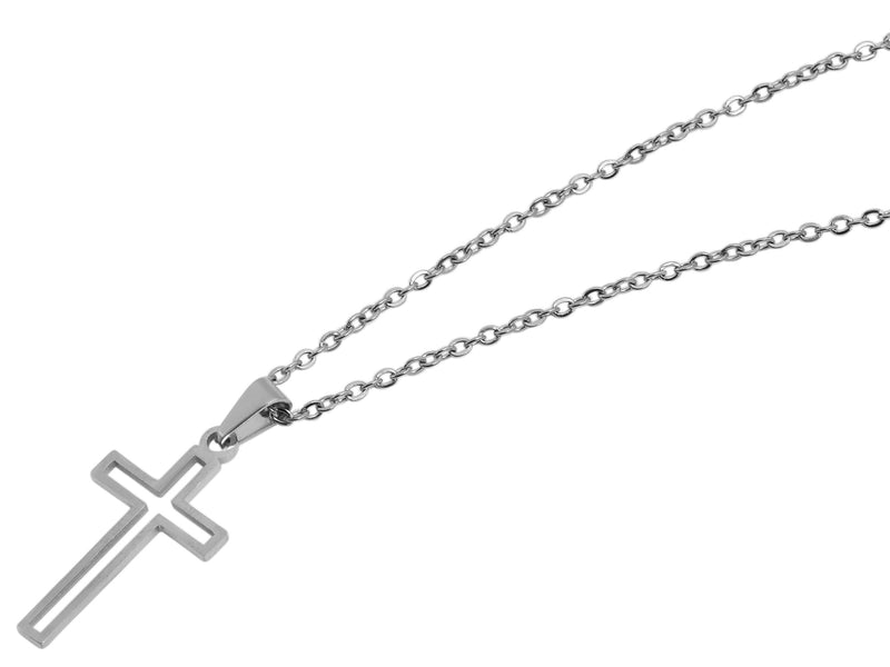 Unisex Edelstahlkette mit Kreuz Anhänger - Gentiuss