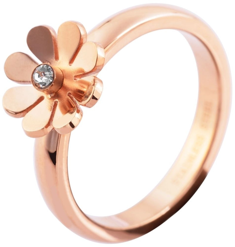 Damen-Ring aus Edelstahl/Rosegold mit Stein - Gentiuss