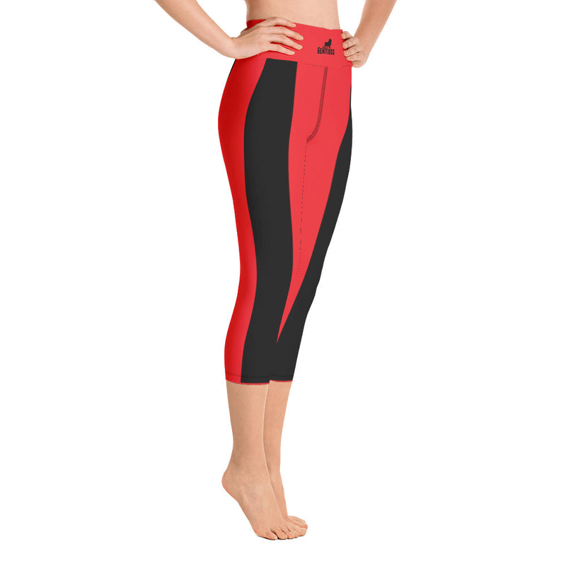 Schwarz-Rot Damen Leggings - Gentiuss