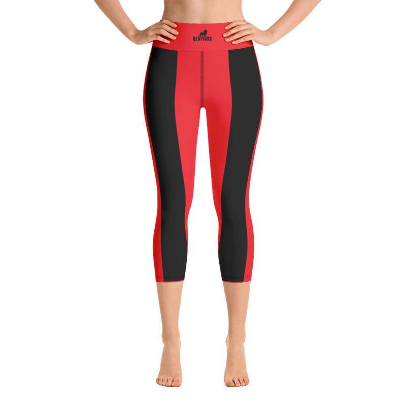 Schwarz-Rot Damen Leggings - Gentiuss